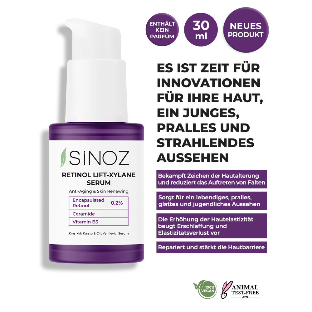 Sinoz Retinol Lift-Xylane Anti-Falten & HautzeUerung Serum 30 ml.