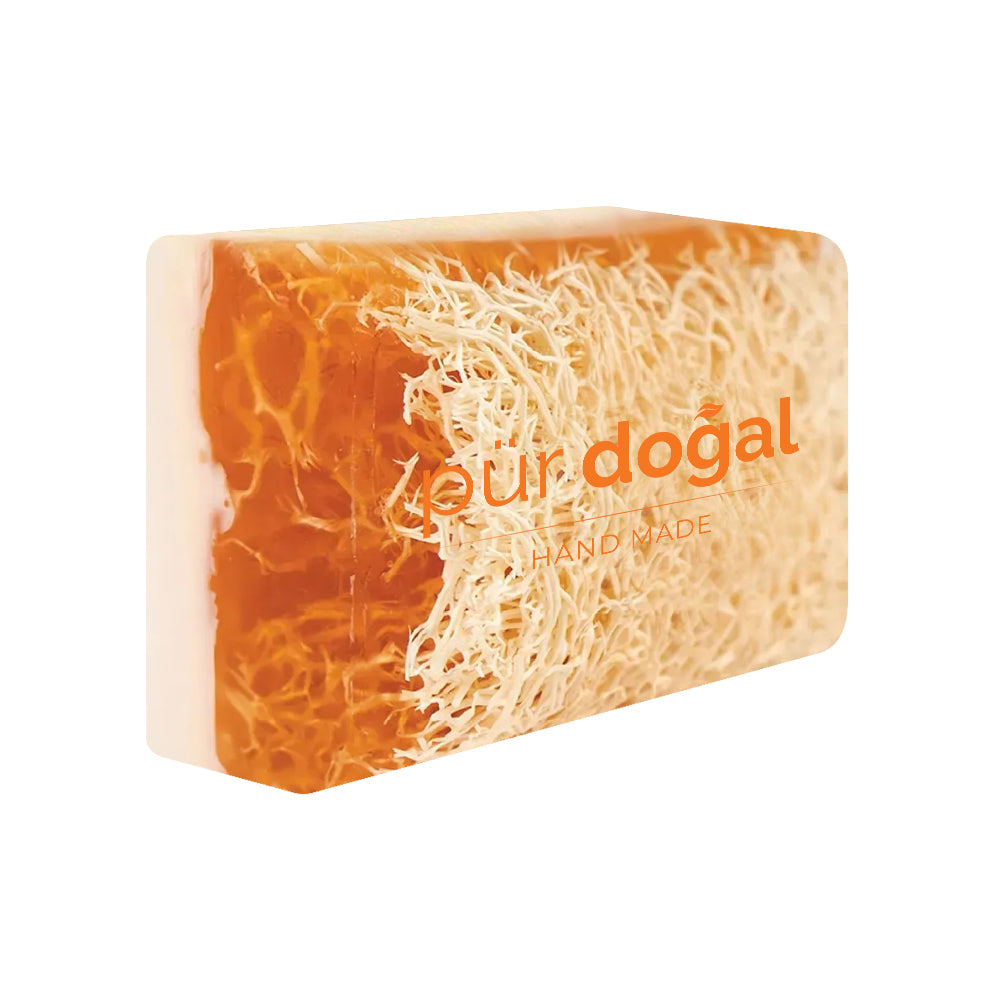 Pür Doğal 100% Natural Luffa Fiber Soap with Donkey Milk and Honey 130gr